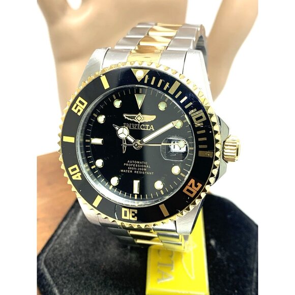 Invicta Men's Watch 36973 Pro Diver Automatic Black Dial Two Tone Steel 44mm - Picture 1 of 15